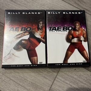 Vtg Billy Blanks Tae Bo Flex & Tae Bo Flex Express DVD‎ Set Of 2 2003 Exercise